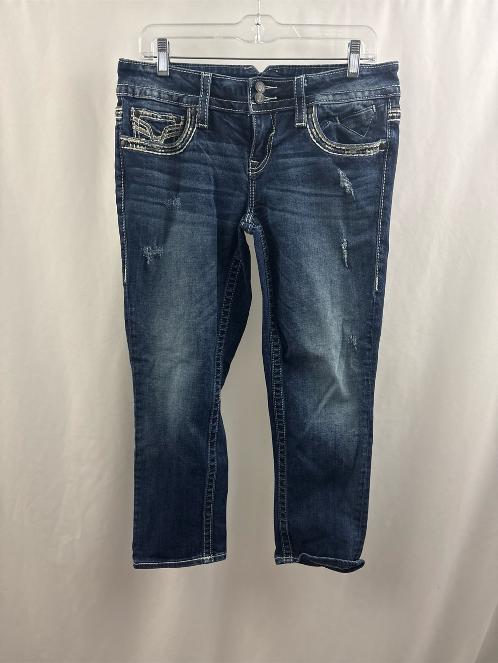 Vigoss The Dublin Capri Women’s Size 7/8 Length 23 Distressed Jeans - Picture 2 of 10